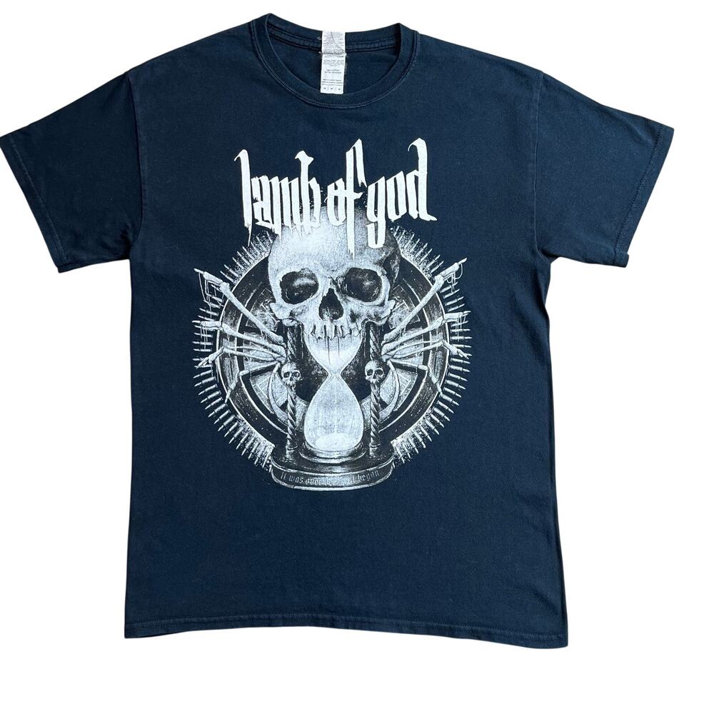 Lamb Of God Shirt Size Medium Black 2016 Tour Concert Band Tee Skull Hourglass